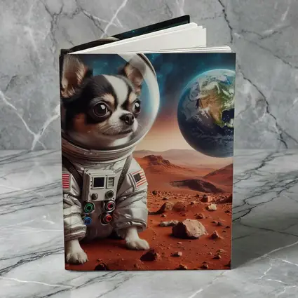 Chihuahua Astronaut on Mars Red Planet