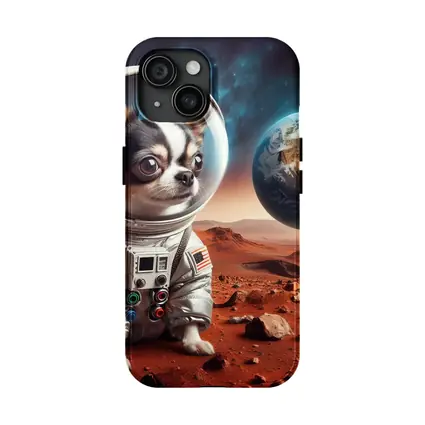 Chihuahua Astronaut on Mars Red Planet