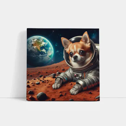 Chihuahua Astronaut On Mars Red Planet