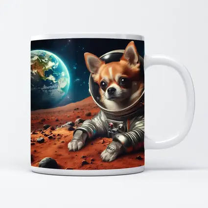 Chihuahua Astronaut On Mars Red Planet