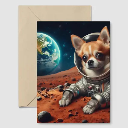 Chihuahua Astronaut On Mars Red Planet