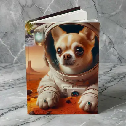 Chihuahua Astronaut on Mars Red Planet