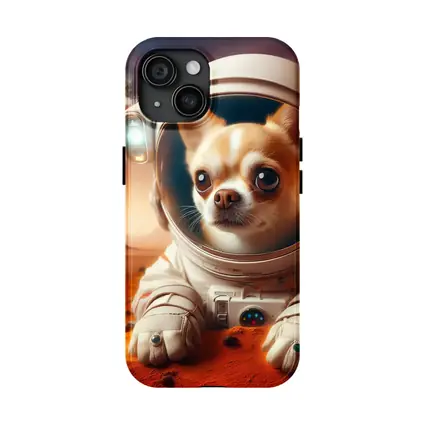 Chihuahua Astronaut on Mars Red Planet