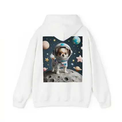 Chihuahua Astronaut Standing On Moon Space