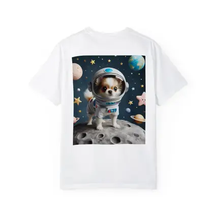 Chihuahua Astronaut Standing On Moon Space