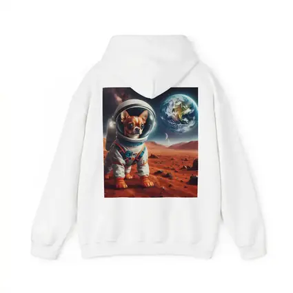 Chihuahua Astronaut Standing On Mars Surface