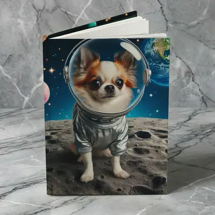 Chihuahua Astronaut Standing On Moon Surface
