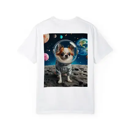 Chihuahua Astronaut Standing On Moon Surface