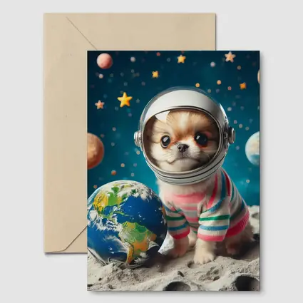 Chihuahua Astronaut Puppy Space Planets Earth