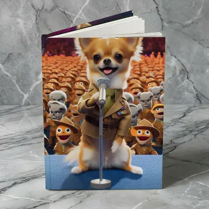 Chihuahua Commander Speech Cartoon Army Crowd
