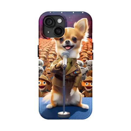Chihuahua Commander Speech Cartoon Army Crowd