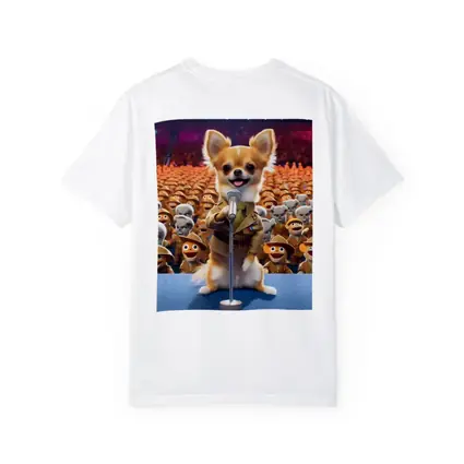 Chihuahua Commander Speech Cartoon Army Crowd