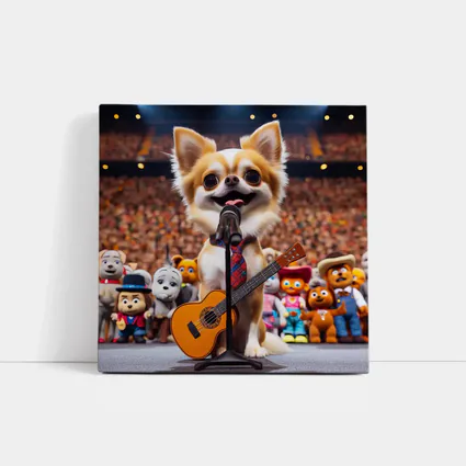 Chihuahua Rockstar Performing On Stage Concert