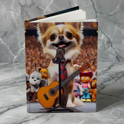 Chihuahua Rockstar Performing On Stage Concert