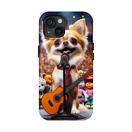 Chihuahua Rockstar Performing On Stage Concert