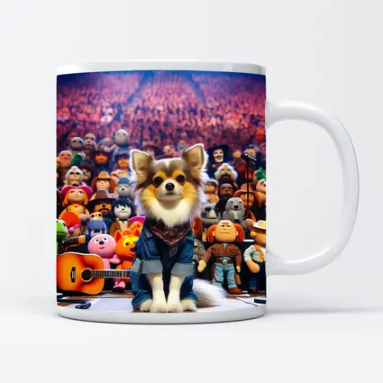 Chihuahua Dog On Stage Concert Crowd