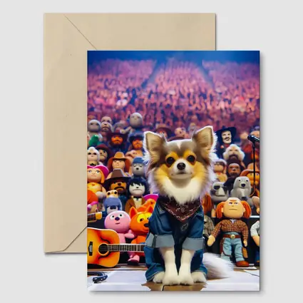 Chihuahua Dog On Stage Concert Crowd