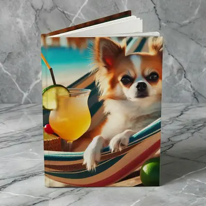 Chihuahua Relaxing on Beach Hammock Summer