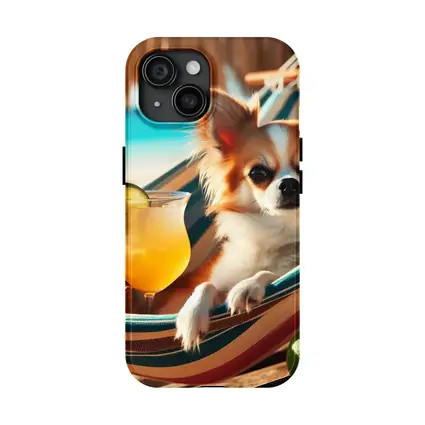Chihuahua Relaxing on Beach Hammock Summer