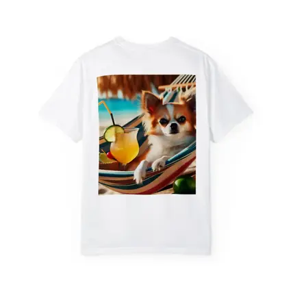 Chihuahua Relaxing on Beach Hammock Summer
