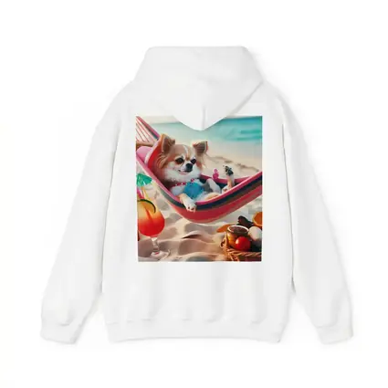 Chihuahua Relaxing In Hammock On Beach
