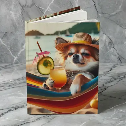 Chihuahua Relaxing Beach Hammock Tropical Cocktail