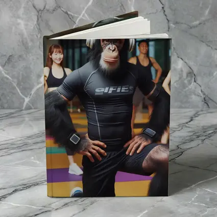 Chimpanzee Working Out in Fitness Gym