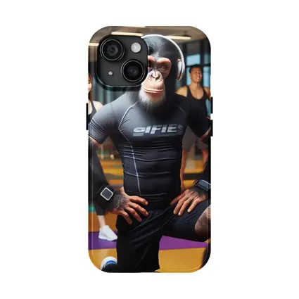 Chimpanzee Working Out in Fitness Gym