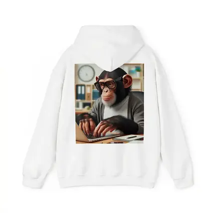 Chimpanzee Working on Laptop Office Setting