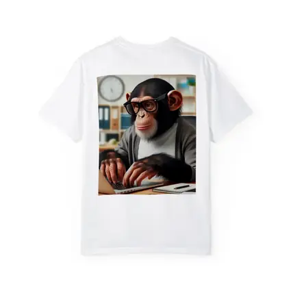 Chimpanzee Working on Laptop Office Setting
