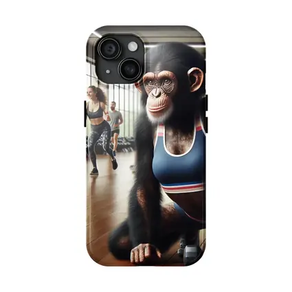 Chimpanzee Wearing Sports Bra in Gym