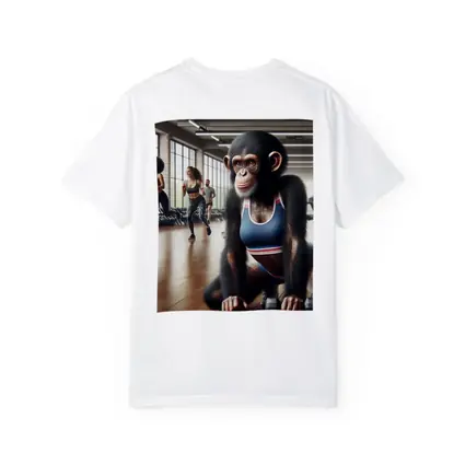 Chimpanzee Wearing Sports Bra in Gym