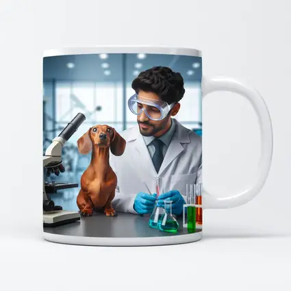 Dachshund Dog Scientist Laboratory Research Art