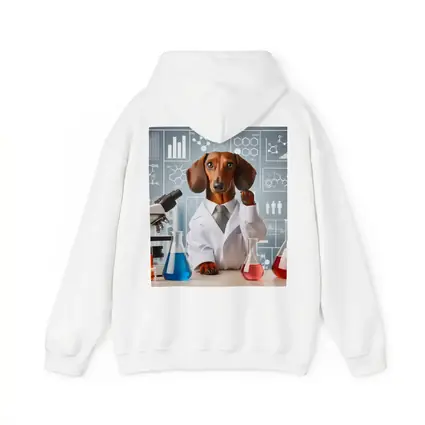 Dachshund Scientist Lab Coat Chemistry Background