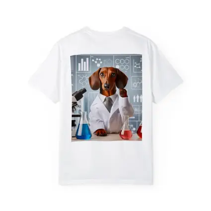 Dachshund Scientist Lab Coat Chemistry Background