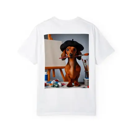 Dachshund Artist Beret Paintbrush Studio Art