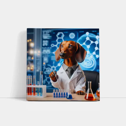 Dachshund Scientist Lab Coat Blue Laboratory