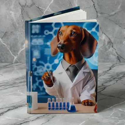 Dachshund Scientist Lab Coat Blue Laboratory