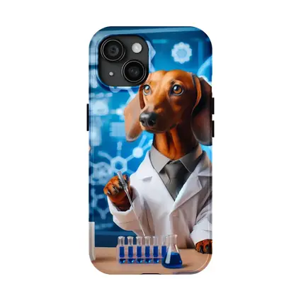Dachshund Scientist Lab Coat Blue Laboratory