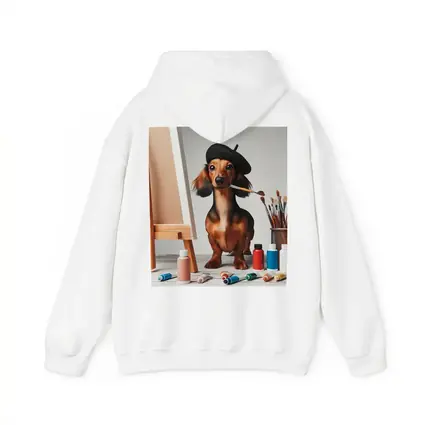 Dachshund Artist Painting With Beret