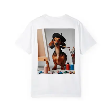 Dachshund Artist Painting With Beret
