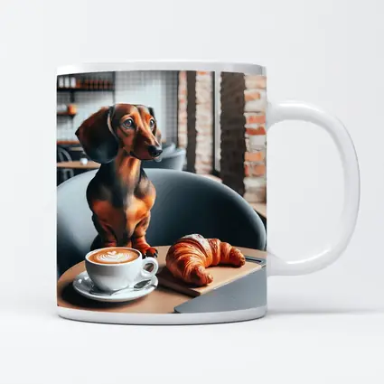 Dachshund Dog Coffee Shop Cafe Art