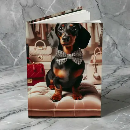 Dachshund With Bow Tie In Fashion Closet