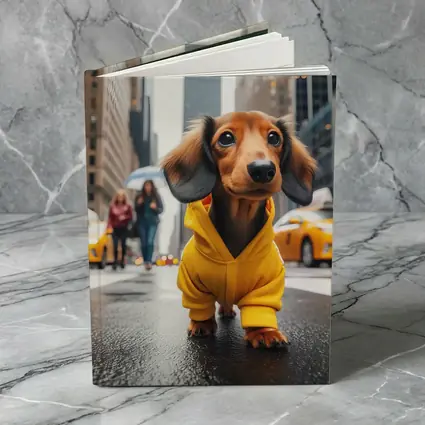 Dachshund Yellow Hoodie New York City Street