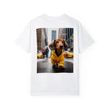 Dachshund Yellow Hoodie New York City Street