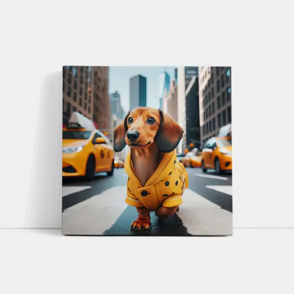 Dachshund Yellow Coat New York City Street