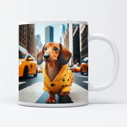 Dachshund Yellow Coat New York City Street