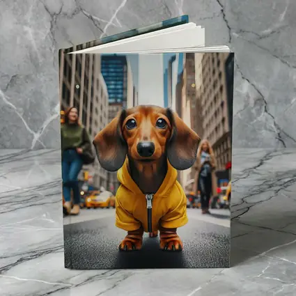 Dachshund Yellow Hoodie New York City Street