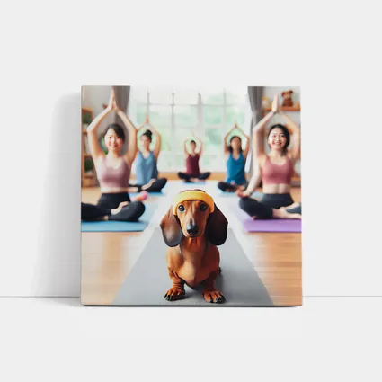 Dachshund Dog Yoga Class Studio