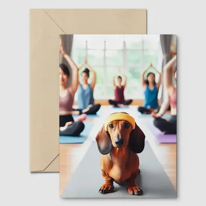 Dachshund Dog Yoga Class Studio